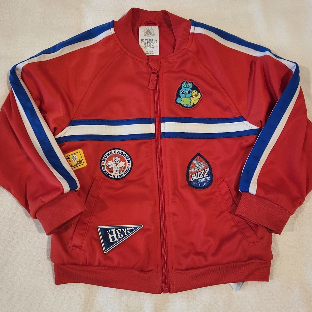 Boys DISNEY Store Toy Story Lined Track Jacket Boys Size 4 Red